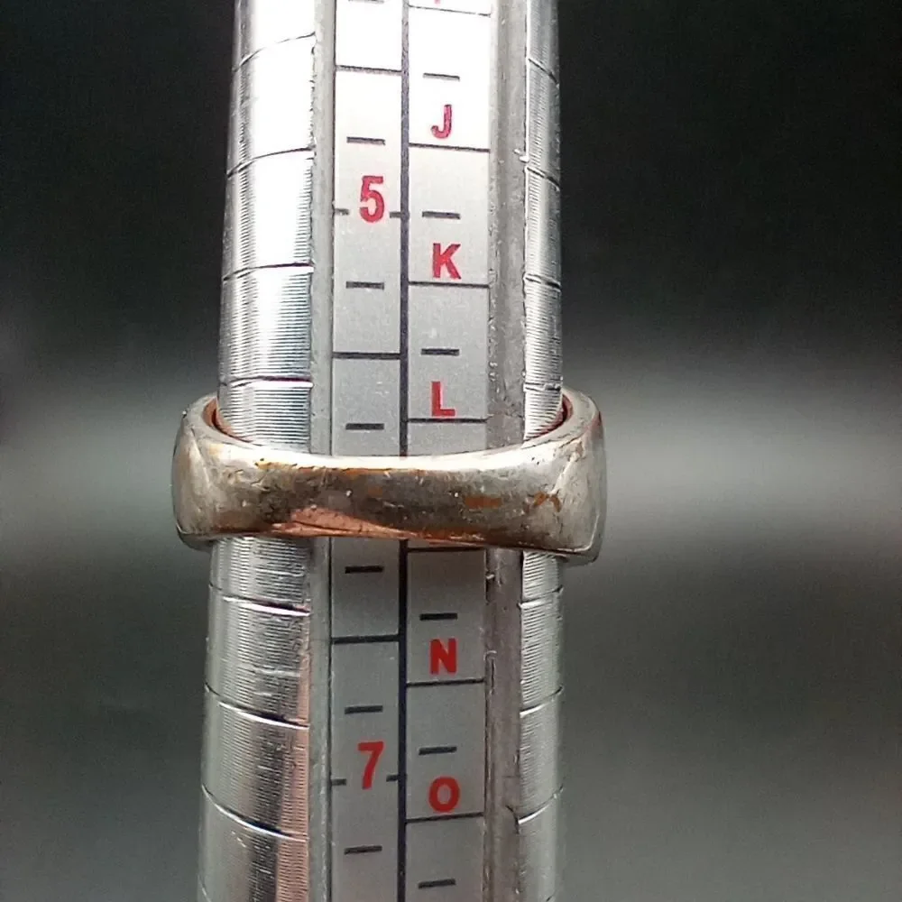silver baguette ring brutalist size 6 R237